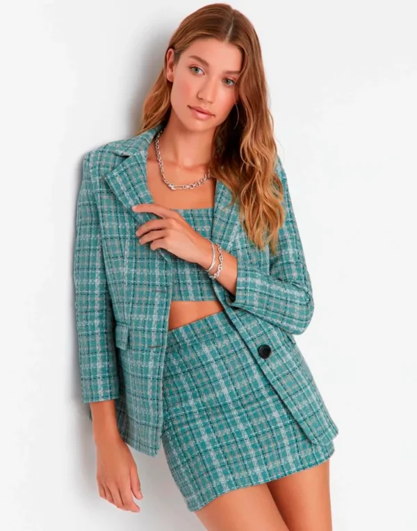 Lycra Printed Top and Bottom Green Co-Ords Set for Women